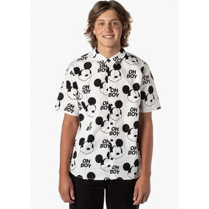 Neff x‎ Disney Mickey Mouse ‘OH BOY’ Button-Up Shirt - Men’s (S) Size SmallF0294